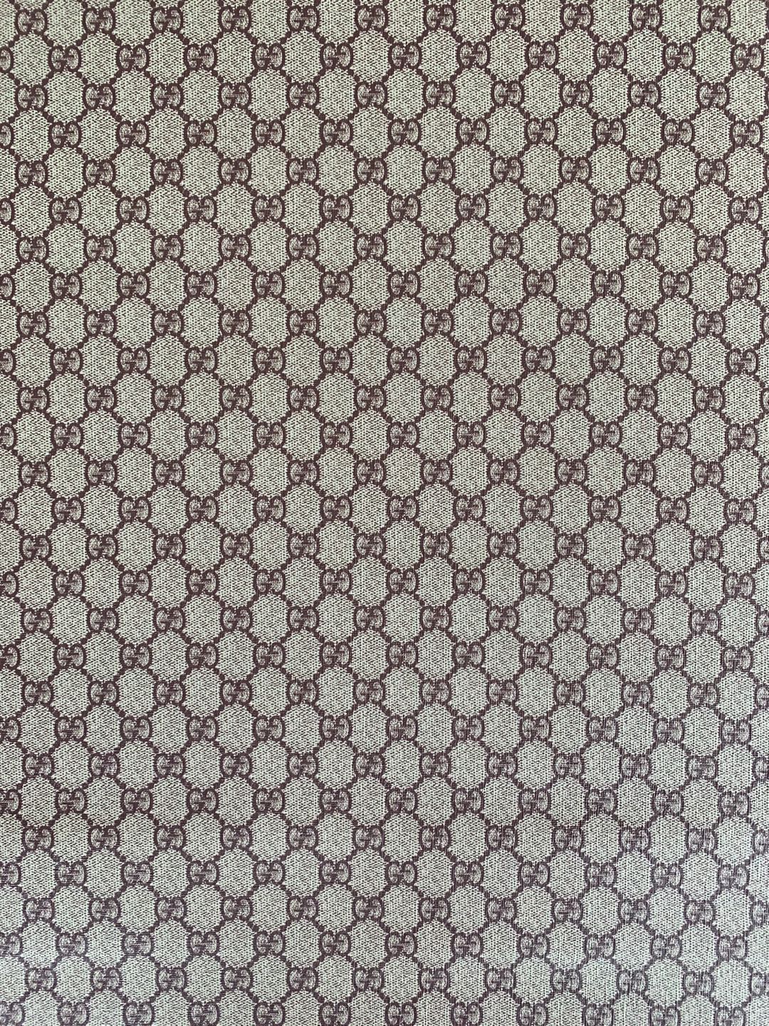 Gucci Beige Leather Fabric, Brown/Beige vinyl fabric by the yard