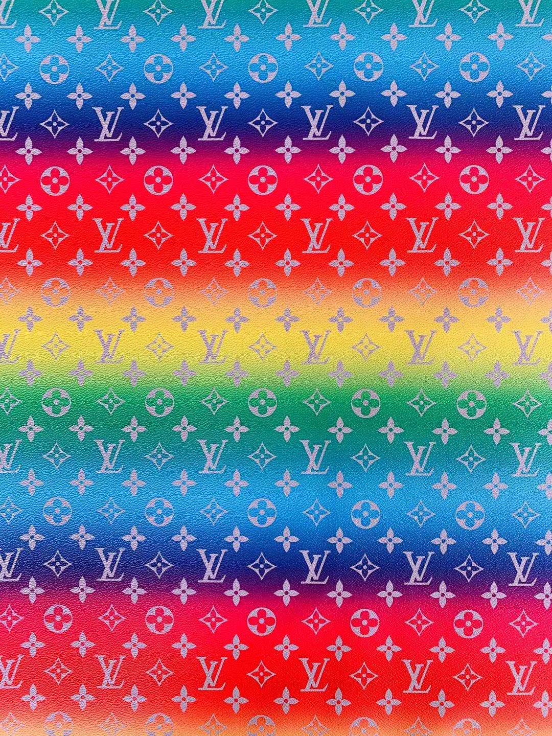 Faux Leather LV rainbow | TMH Crafts Boutique