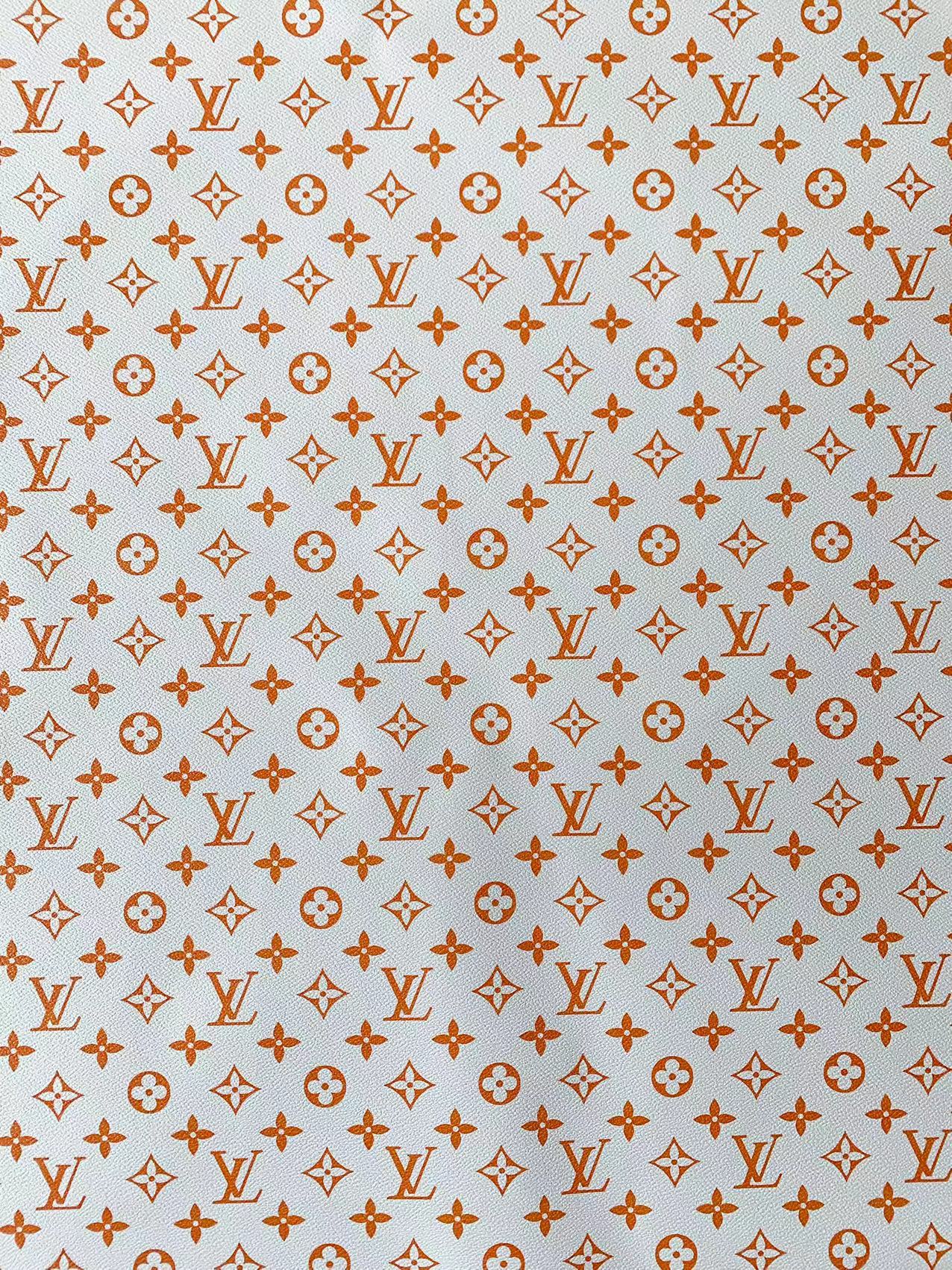 LV Fabric Gold on Beige and Orange – FabricViva