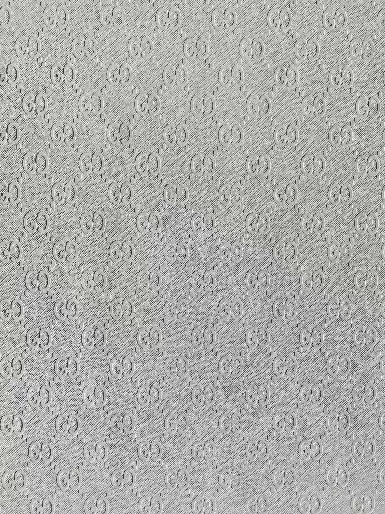 Fashion White Gucci Embossed Leather Fabric For Handmade Shoes ,Bags H –  chaofabricstore