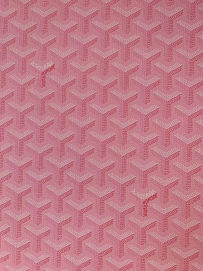 Classic Goyard Leather Fabric , Handmade Shoes Leather, Hand-made Bags Fabric,Handicraft Leather Fabric By Yard (Pink)