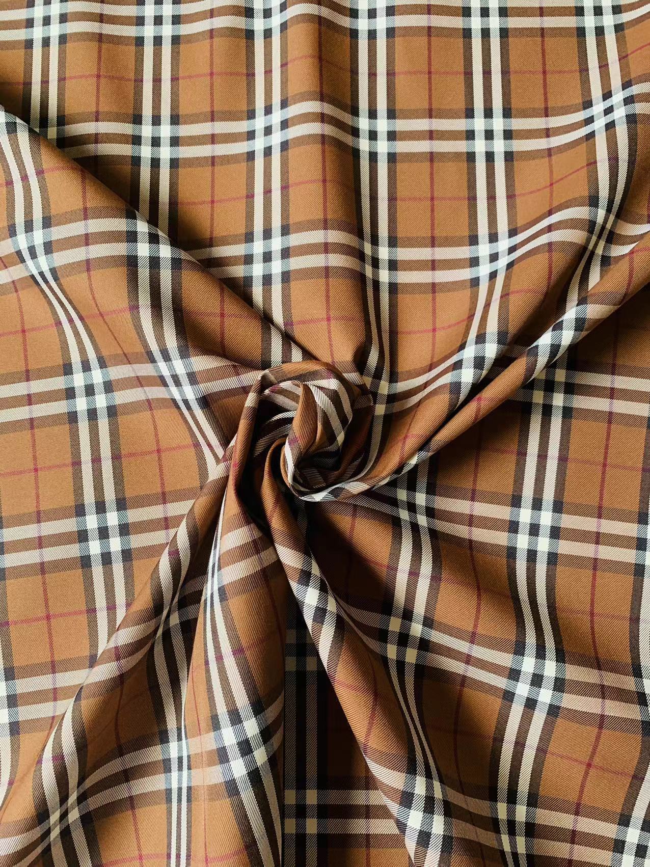 tønde Formålet fårehyrde Tianchao Dark Tan Burberry 50% cotton and 50% polyester Yarn Dyed Jacq –  chaofabricstore