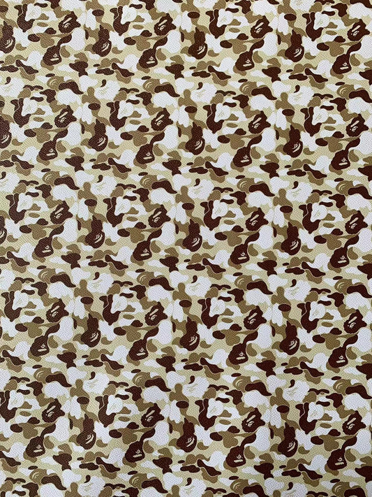 Tianchao New Camouflage Color Bape Leather Fabric For Handmade Handicraft Goods By Yard