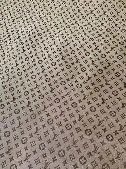 Fashion Tan LV Jacquard Cloth Fabric For Handmade Sneaker,Upholstery And Apparel