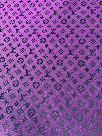 Fashion Purple LV Jacquard Cloth Fabric For Handmade Sneaker,Upholstery And Apparel