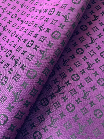 Fashion Purple LV Jacquard Cloth Fabric For Handmade Sneaker,Upholstery And Apparel