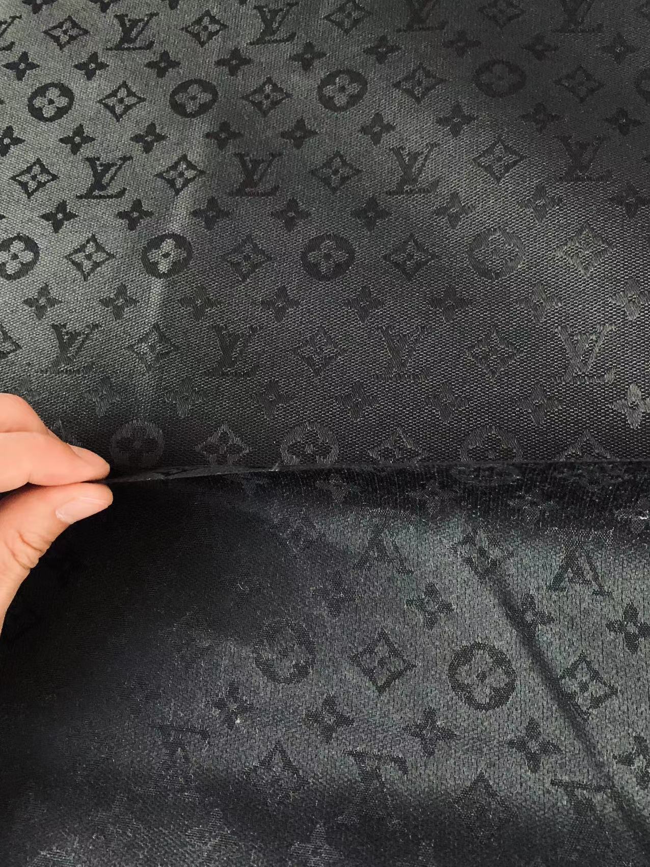 Fashion Black LV Jacquard Cloth Fabric For Handmade Sneaker,Upholstery And Apparel
