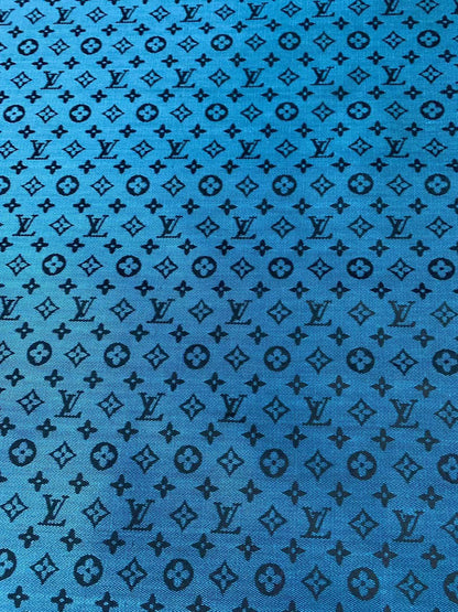 Fashion Blue LV Jacquard Cloth Fabric For Handmade Sneaker,Upholstery And Apparel