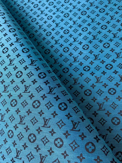 Fashion Blue LV Jacquard Cloth Fabric For Handmade Sneaker,Upholstery And Apparel