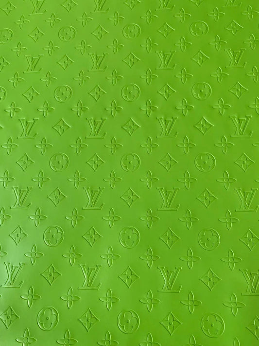 Napa Material Lamborghini Green Embossed LV Leather For Car Upholstery Furniture Handicraft
