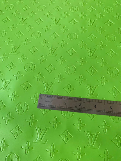 Napa Material Lamborghini Green Embossed LV Leather For Car Upholstery Furniture Handicraft