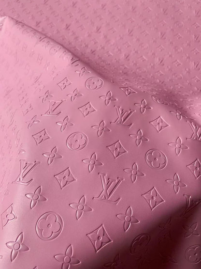 Napa Material Pink Embossed LV Leather For Upholstery Furniture Handicraft
