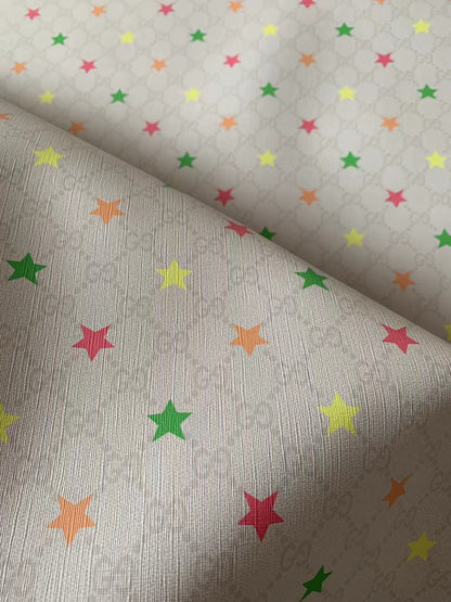Fashion Gucci With Star Design Leather Fabric For Handmade Bag ,Sneaker,Upholstery Goods By Yard