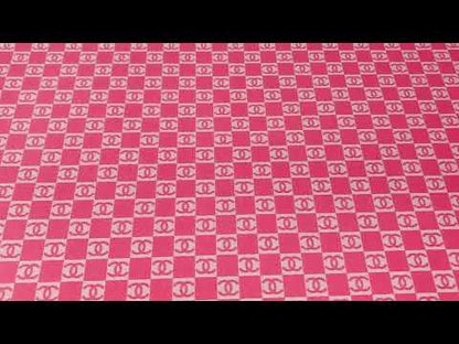 Fashion 1 inch Size Pink Chanel Design Leather Fabric For Handmade Handicraft Goods By Yards