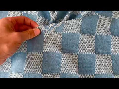 Craft Wash LV Damier Jacquard Denim Jean Fabric For Handmade Sewing DIY Upholstery ,Apparel  By Yard