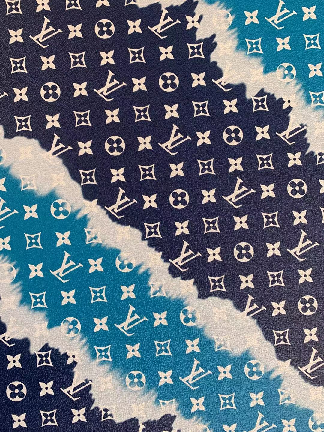 Classic Blue Cloud Pattern LV Leather Case Fabric,Handmade Bag