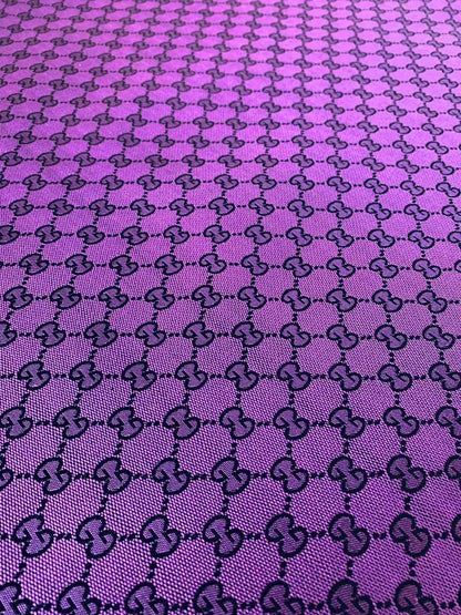 Fashion Gucci Jacquard Fabric Cloth, Fabric Bags Fabric Shoes Fabric Hat Fabric By Yards (Purple)