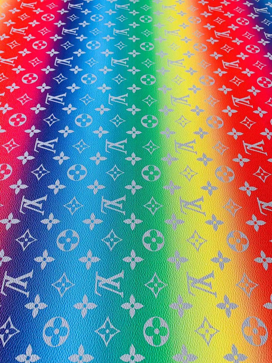 Faux Leather LV rainbow | TMH Crafts Boutique