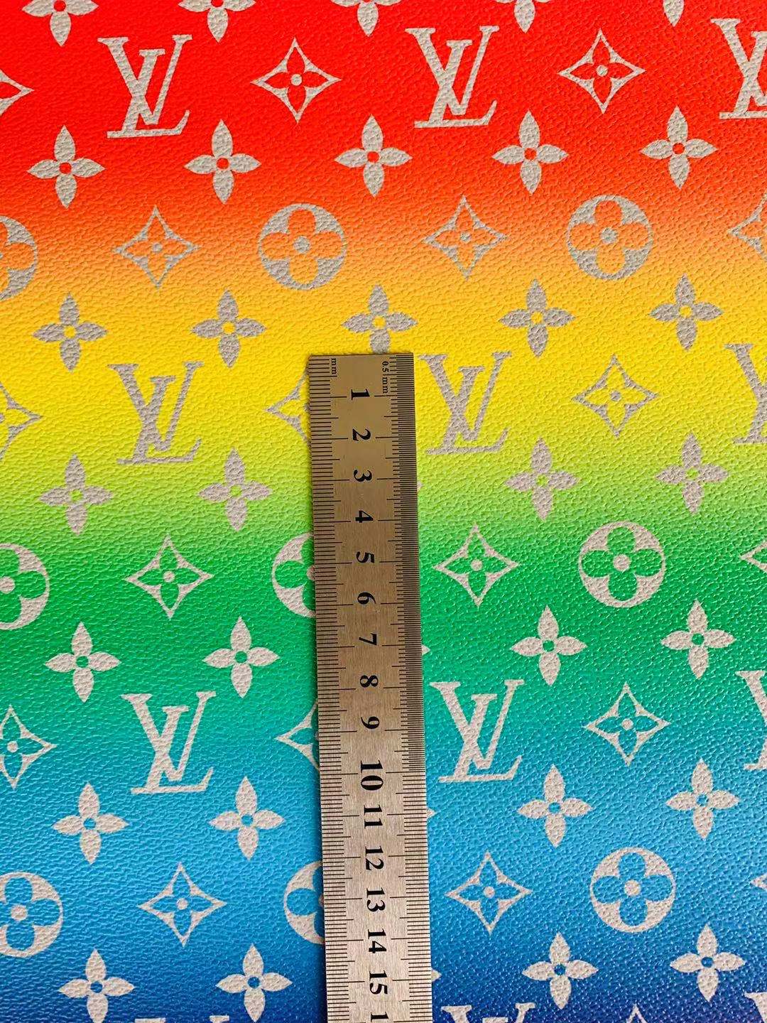 Classic LV Rainbow Faux Crafting leather fabric Bag leather ,shoes