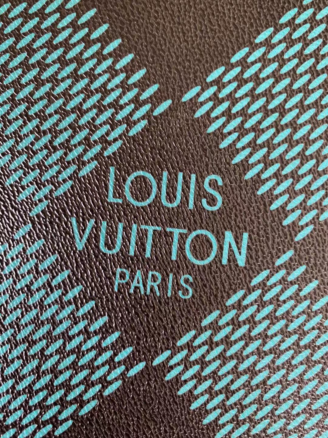 Classic Louis Vuitton Leather Case Fabric, 2.5 inch Big Size Gird Handmade Leather Fabric, Handmade Shoes and Bags Leather By Yard ( Atrovirens )