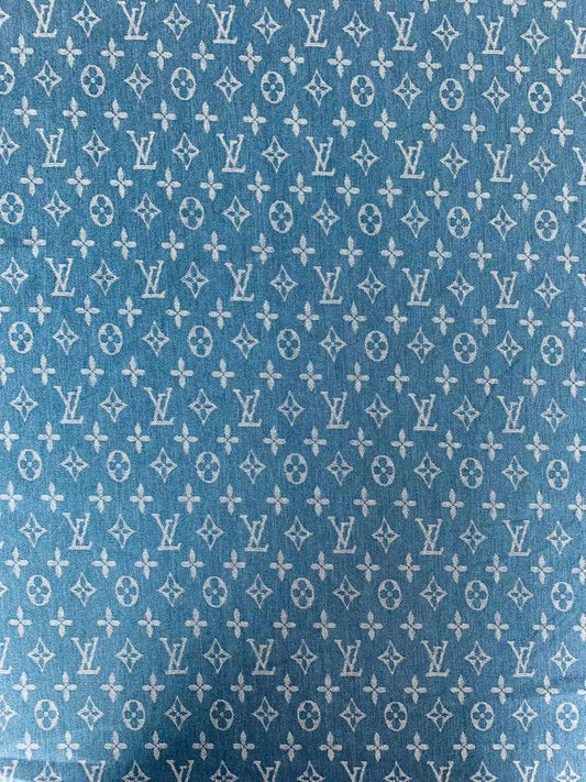 Louis Vuitton Light Blue Vinyl like denim / jean fabric