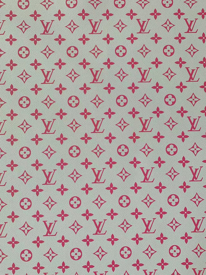 Pink Louis Vuitton Leather Fabric with Giant Pattern