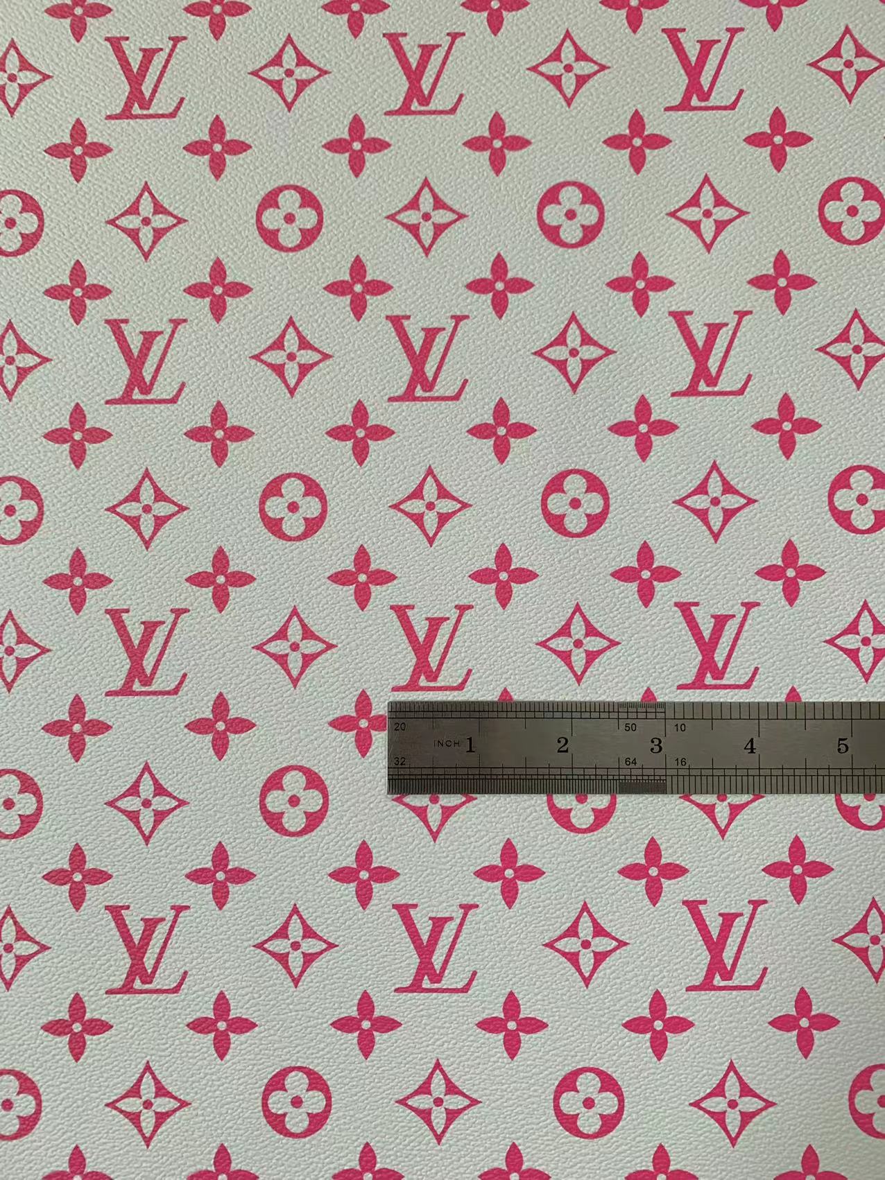 Pink LV Embossed Leather Fabric Small Letter – MingFabricStore