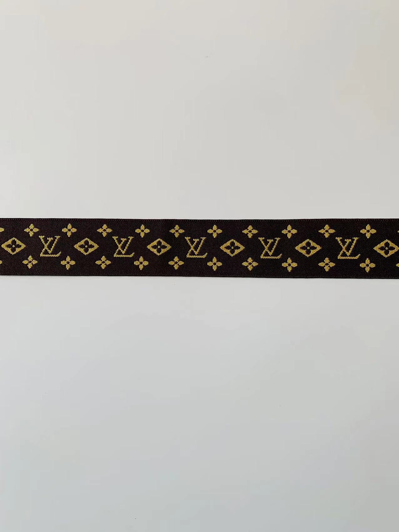 Fashion LV 1.5 inch Elastic Strap ,Handmade Striped Ribbon Trim