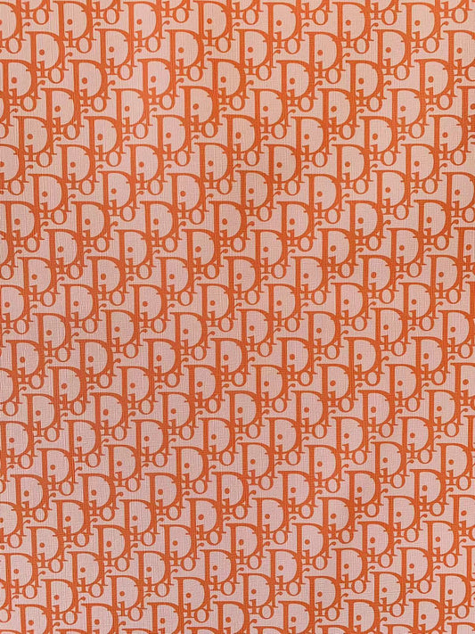 Classic Orange Dior Leather Case Fabric,Handmade Bag Fabric,Hand-made Shoe Fabric By Yard