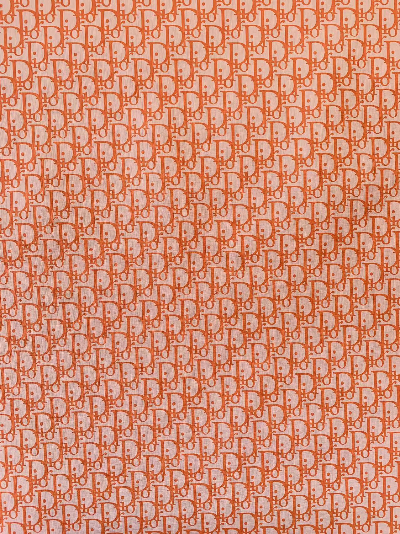 Classic Orange LV Leather Case Fabric,Handmade Bag Fabric, Shoes