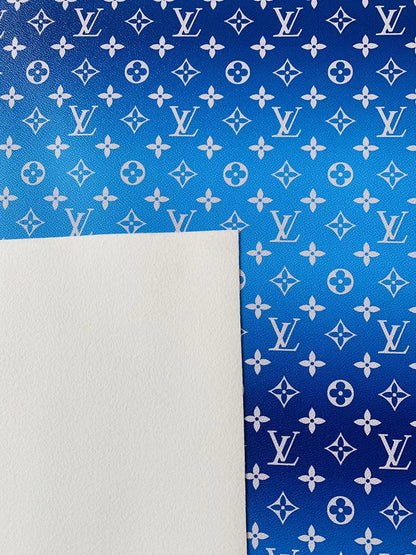 Blue Patchwork Twill Fabric, Lv Fabric Material, Blue Print Fabric