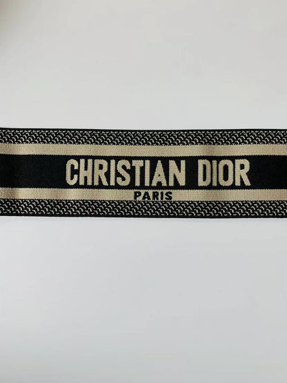 Christian Dior Paris 2.5 inch Elastic Strap ,Handmade Striped Ribbon Trim Embroidered For shoes ,Bags ,Clothing ,Handicrafts By Yard (Black)