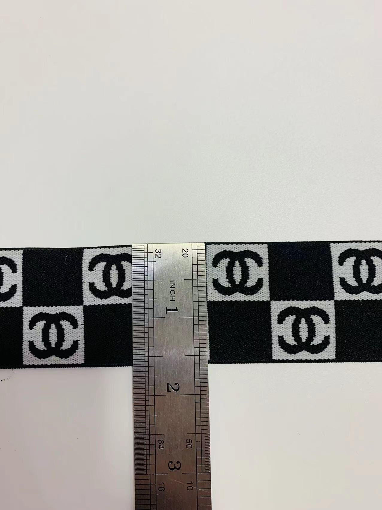 Fashion LV 1.5 inch Elastic Strap ,Handmade Striped Ribbon Trim
