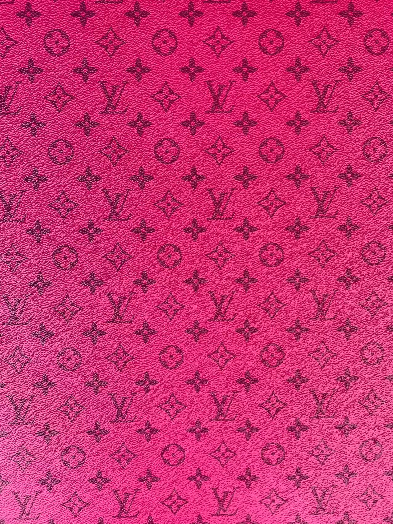 Classic LV Dark Pink crafting leather fabric For Handmade Bag ,DIY shoes ,Handmade Car leather ,Fashion Furniture LV Vinyl Leather By Yards