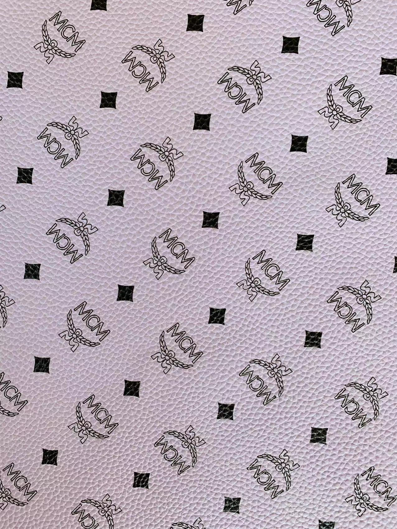 Classic MCM Leather Case Fabric,Handmade Bag Fabric,Hand-made Shoes Fabric (Purple)