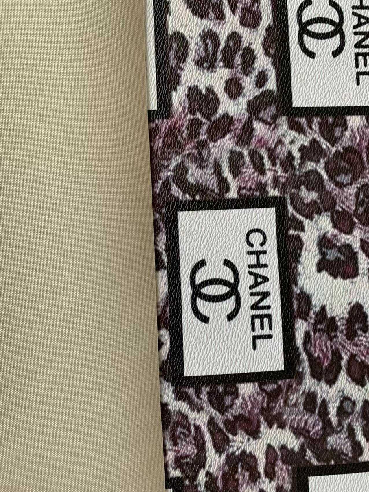 Fashion Chanel with LeoPard Vinyl Leather Fabric For Handmade Goods By Yards