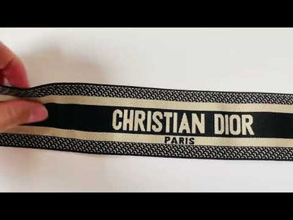 Christian Dior Paris 2.5 inch Elastic Strap ,Handmade Striped Ribbon Trim Embroidered For shoes ,Bags ,Clothing ,Handicrafts By Yard (Black)