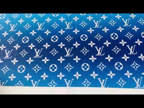 LV Leather Fabric Blue, Blue Louis Vuitton Leather Fabric